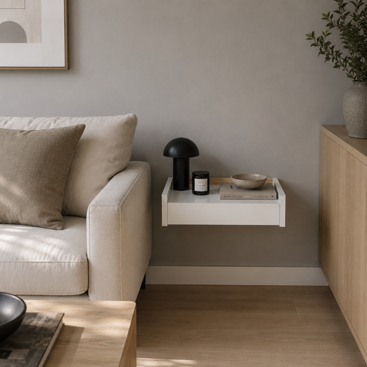 Prateleira minimalista com compartimento oculto — Beetle Wood