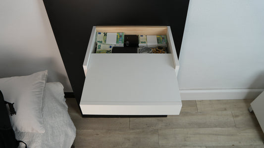 Table basse avec rangement secret intégré — Beetle Wood