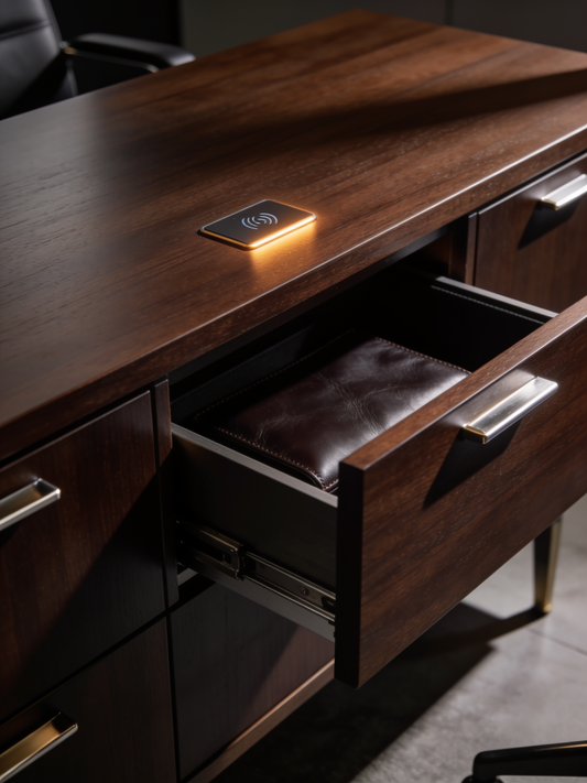 Credenza da ufficio con cassetto segreto e sensore NFC di apertura — Beetle Wood®