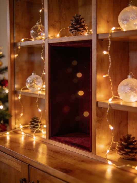 Mobile da salotto con compartimento segreto decorato per Natale — Beetle Wood®