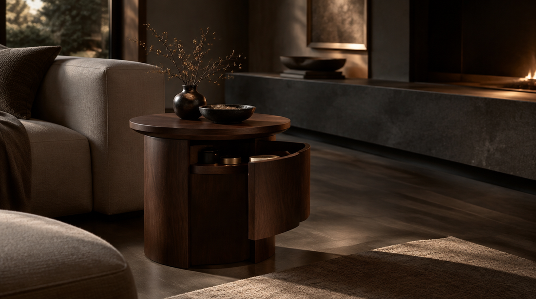 Mesa auxiliar compartimento secreto salón - Beetle Wood