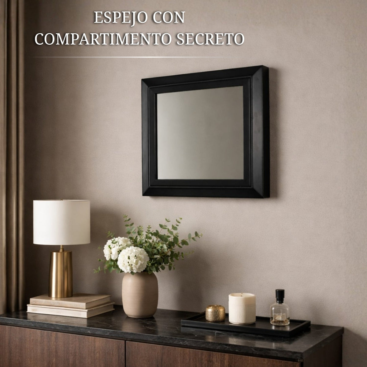 BeetleLux Negro — compartimento oculto pared
