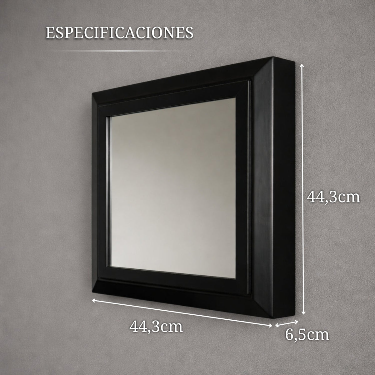 BeetleLux Negro — medidas 44x44cm