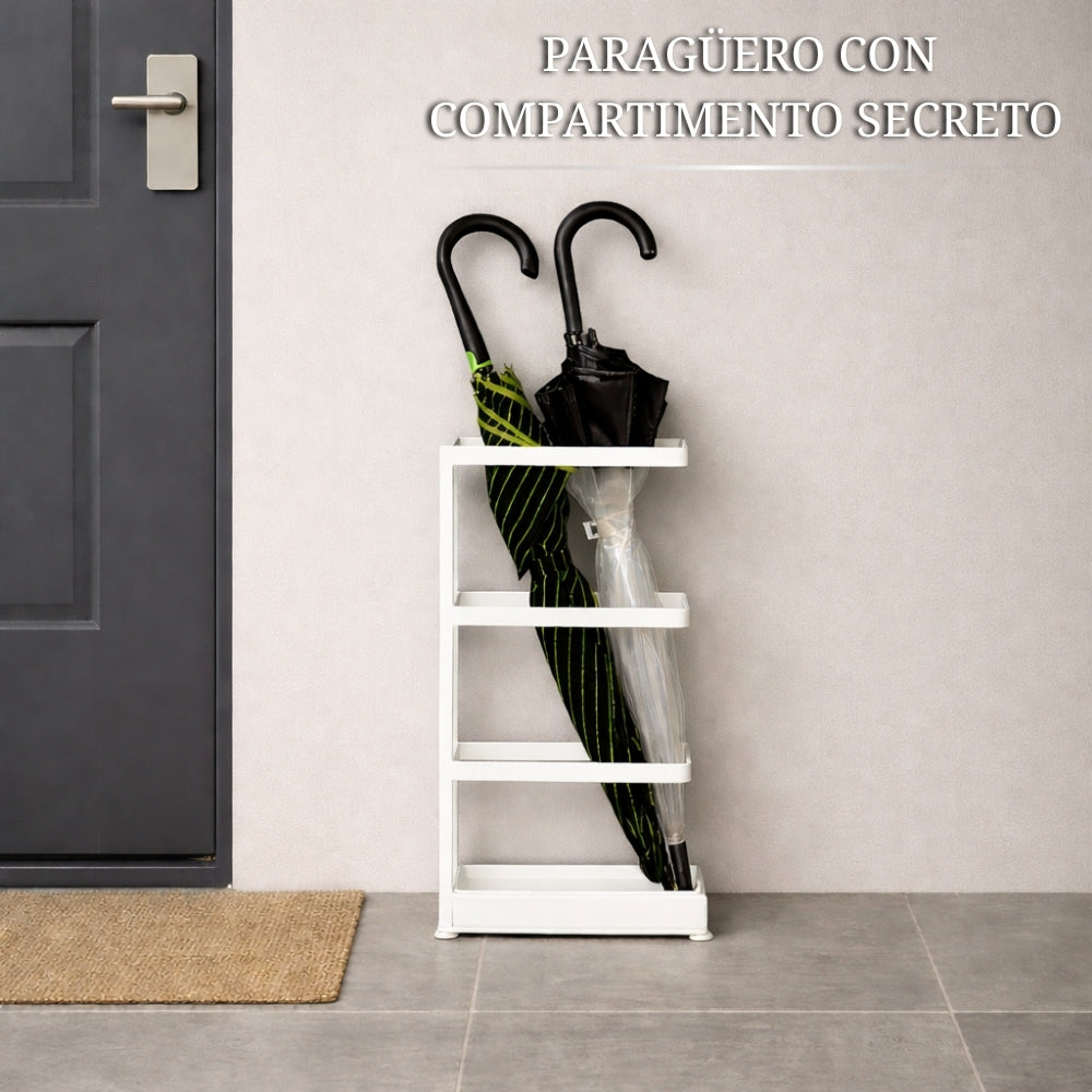paragüero con compartimento secreto para guardar objetos de valor diseño moderno y discreto en entrada del hogar