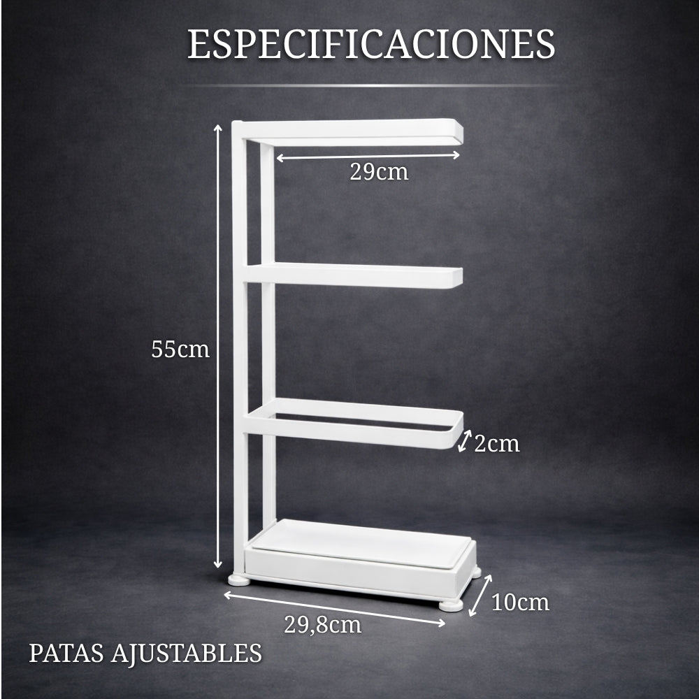 medidas de paragüero blanco con compartimento secreto altura 55 cm ancho 29,8 cm con patas ajustables