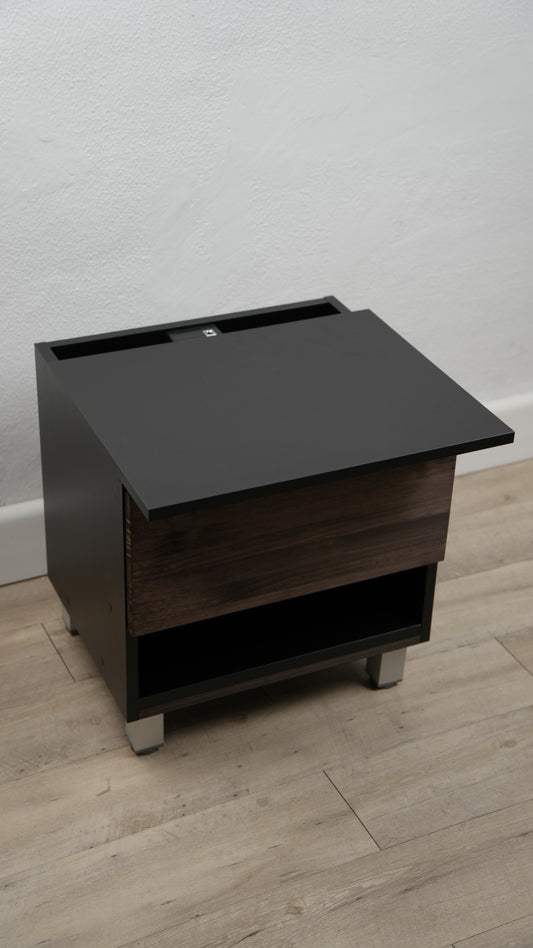 Mesita con Compartimento Secreto RFID + NFC Negra | SECRET HAVEN – Seguridad Discreta Beetle Wood